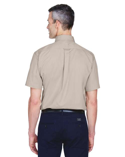 Men's Easy Blend™ Short-Sleeve Twill Shirt with Stain-Release