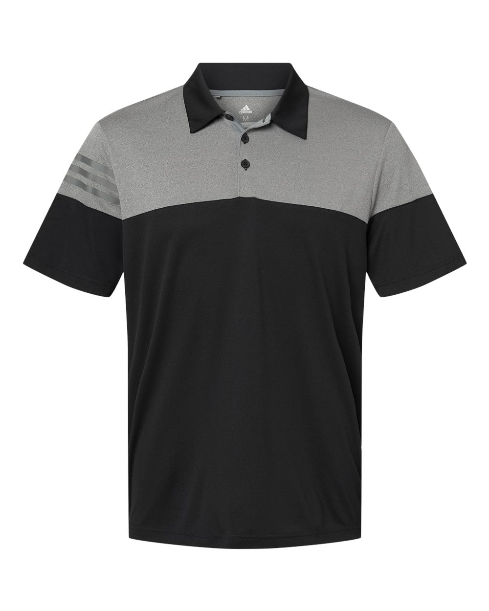 Adidas - Heathered 3-Stripes Colorblocked Polo