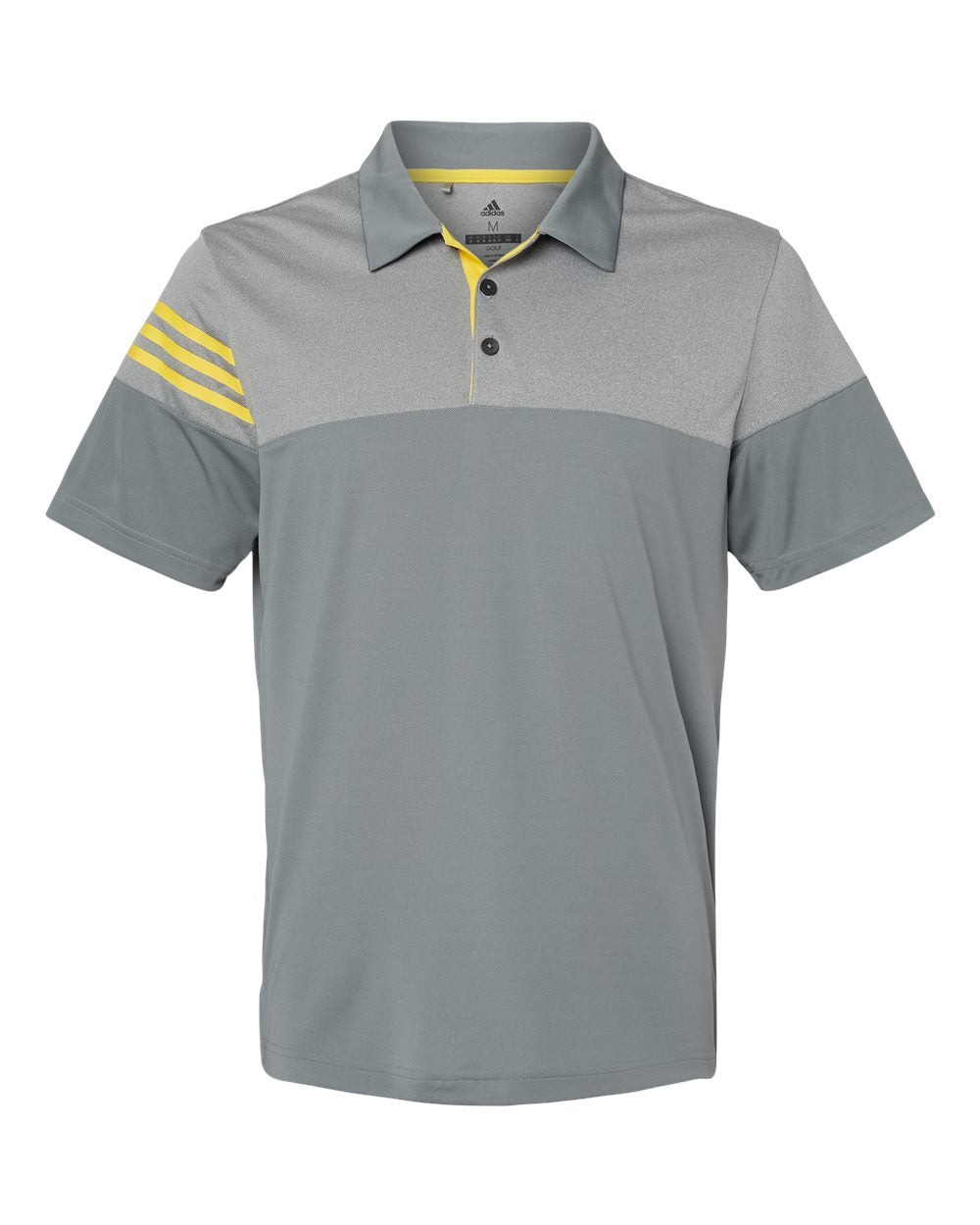 Adidas - Heathered 3-Stripes Colorblocked Polo