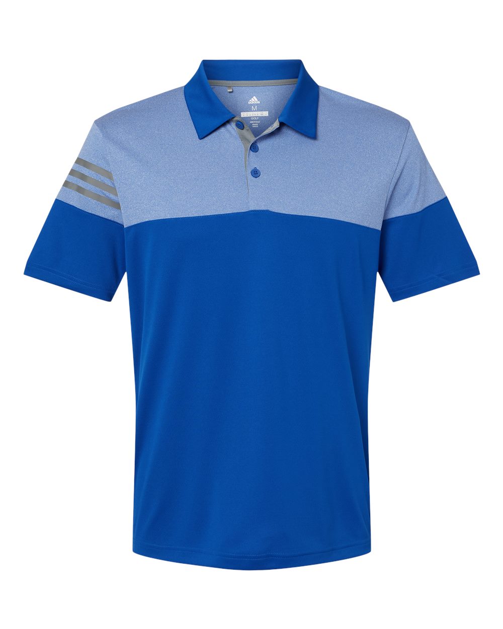 Adidas - Heathered 3-Stripes Colorblocked Polo