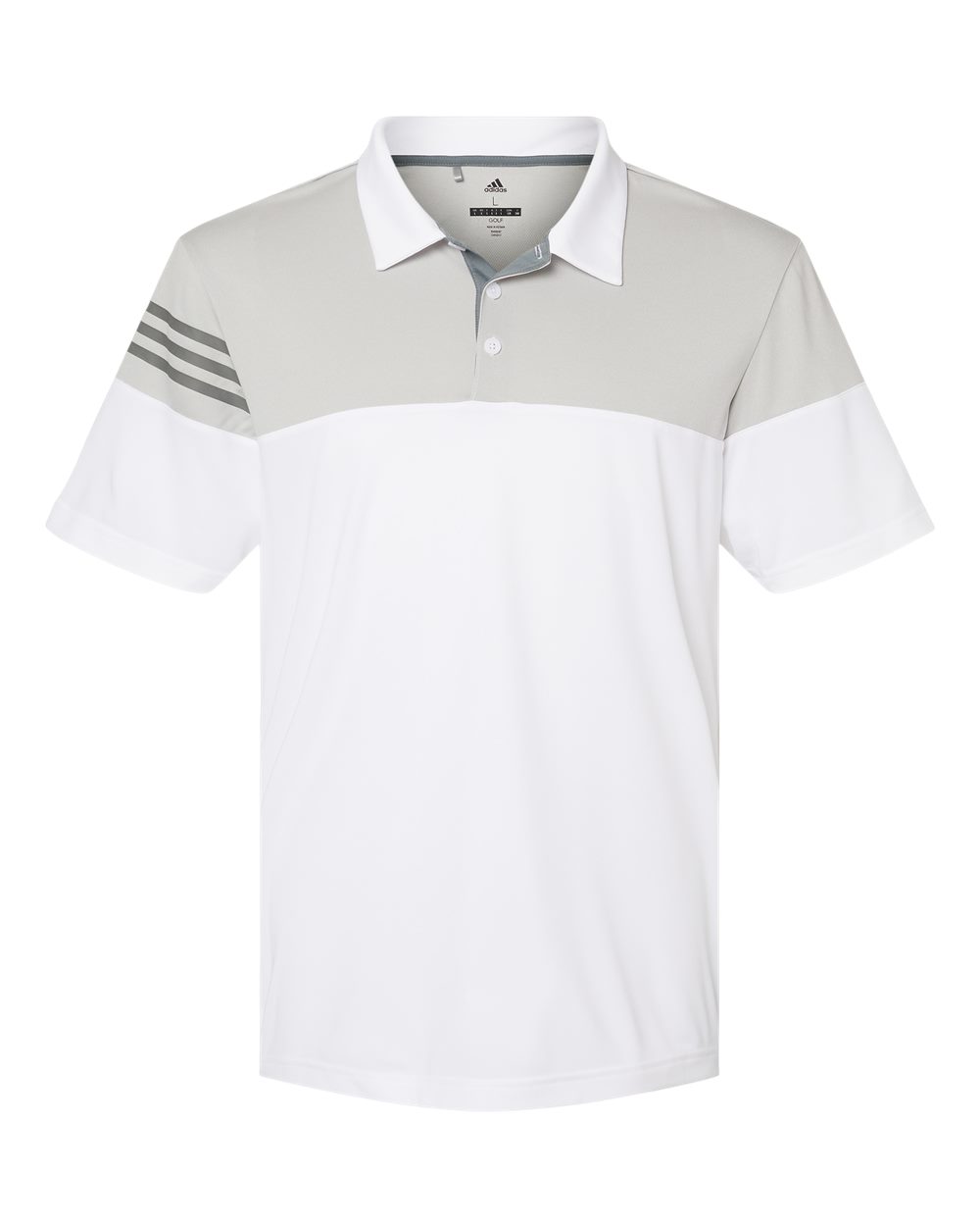 Adidas - Heathered 3-Stripes Colorblocked Polo