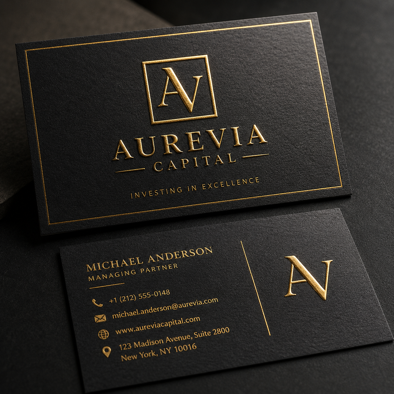 Premium Gold / Silver Foil Raised Business Cards