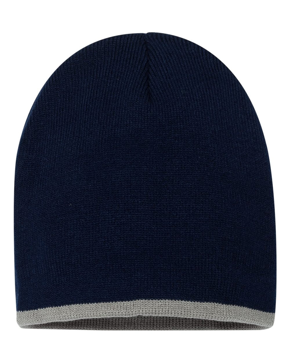 8" Bottom-Striped Knit Beanie/ Toque