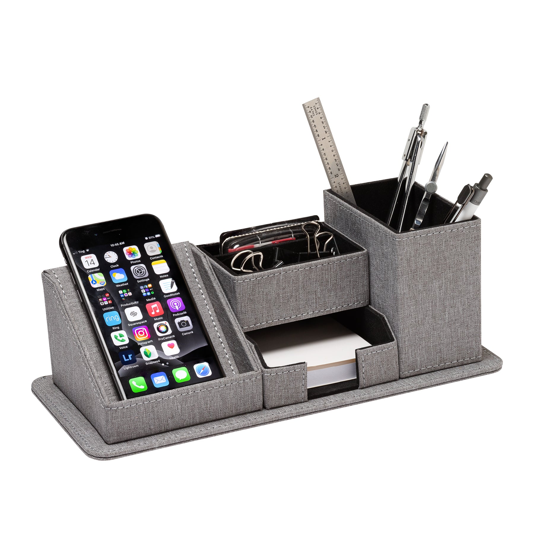 Organiseur de bureau avec chargeur sans fil Amridge