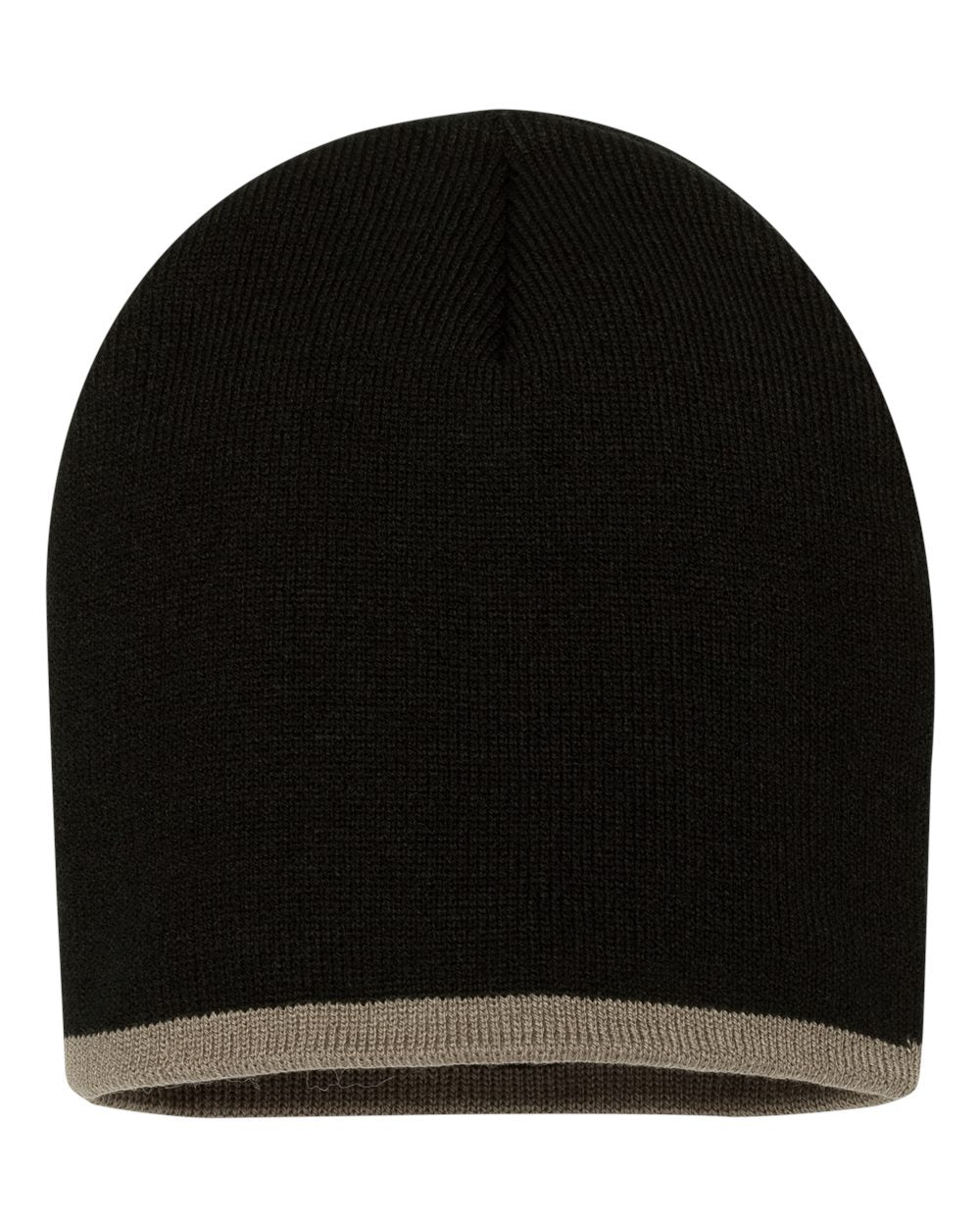 8" Bottom-Striped Knit Beanie/ Toque