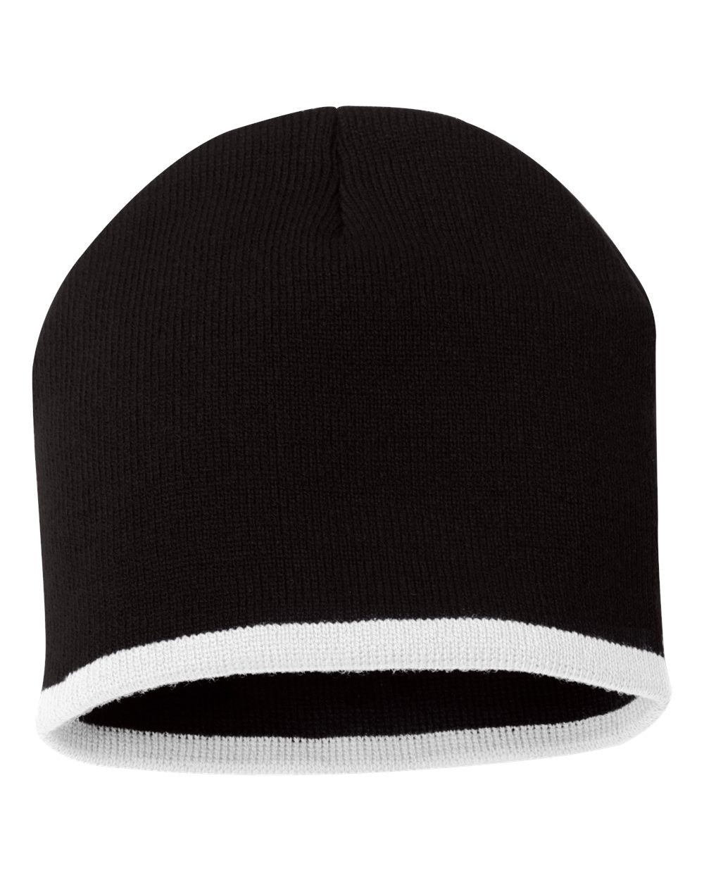 8" Bottom-Striped Knit Beanie/ Toque