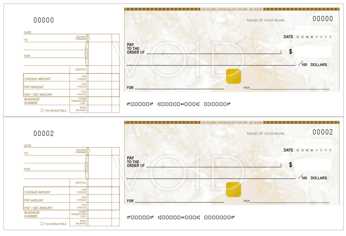 Manual Handwritten Cheques (2 To-A-Page)