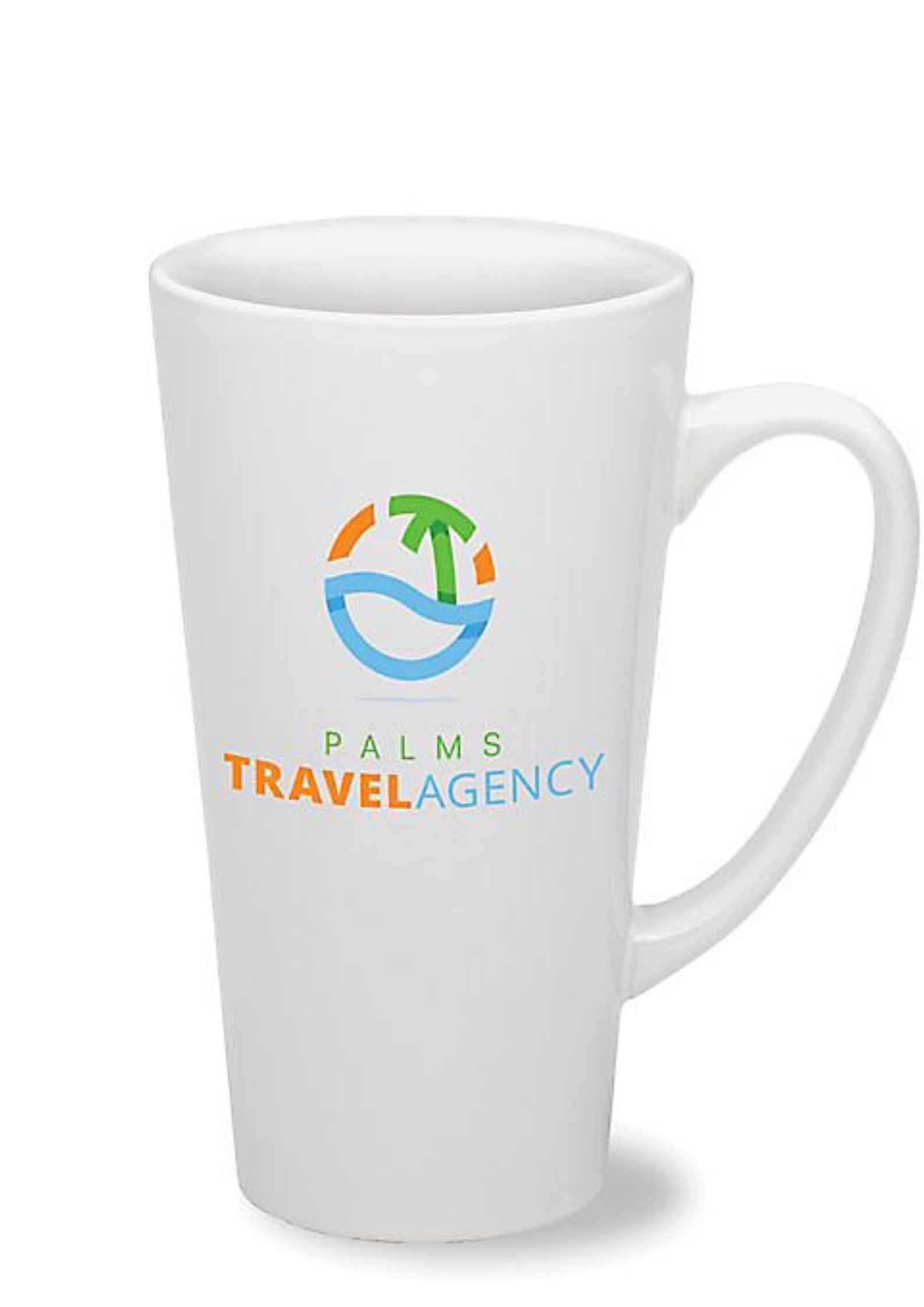 White Tall Cafe Mug 16 oz