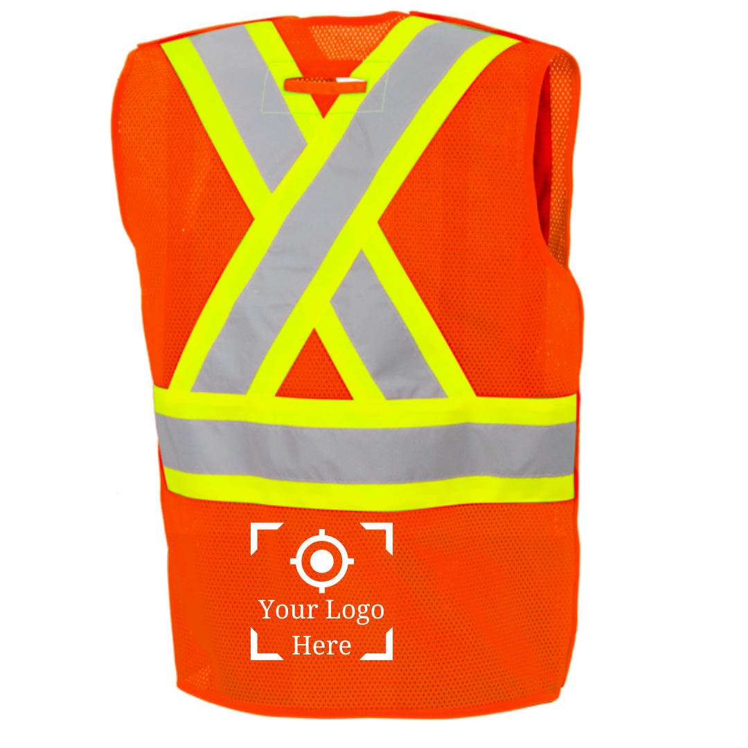 5 Pt. FR Mesh Traffic Vest, 4" Refl. Tape
