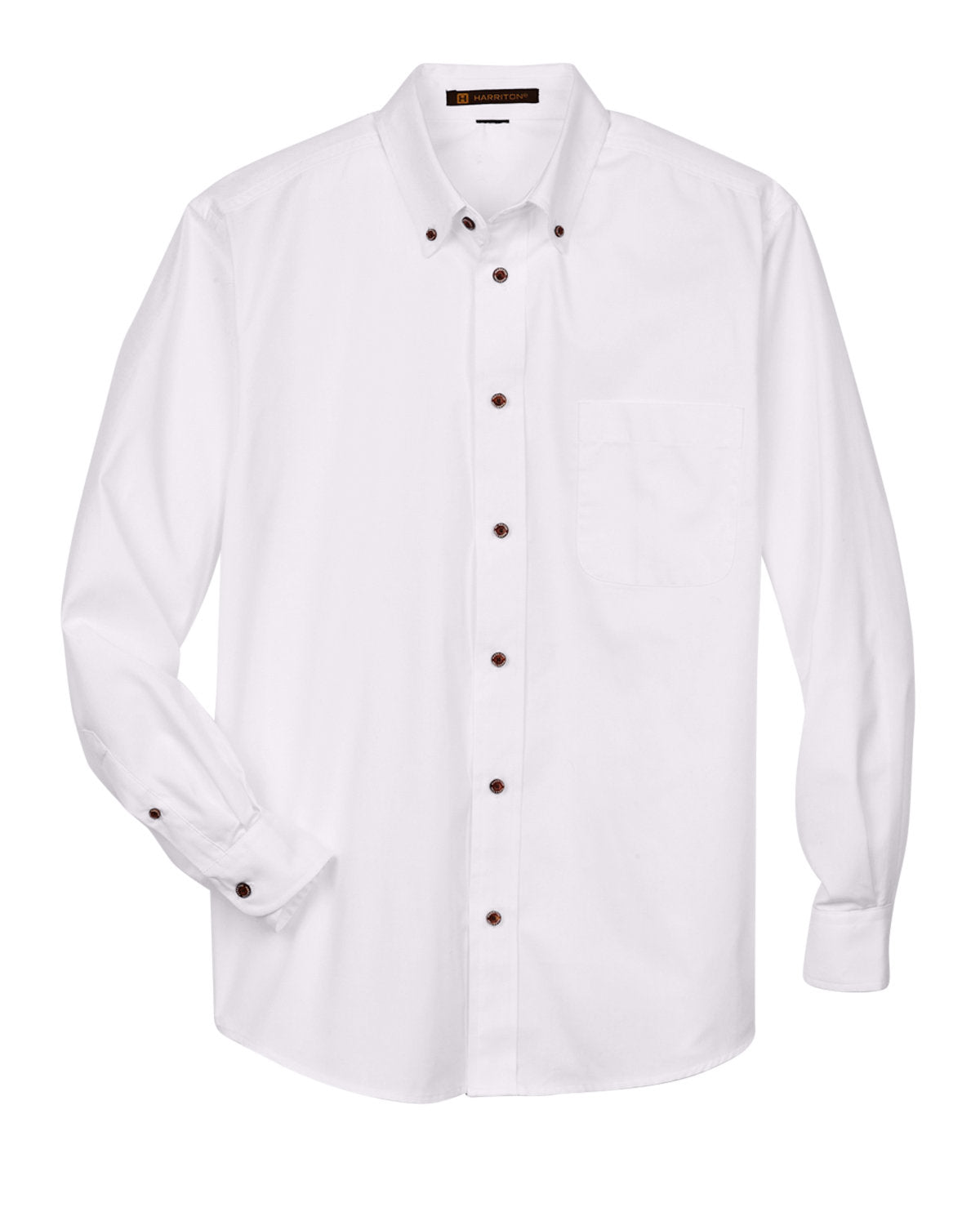 Chemise Harriton Easy Blend™ à manches longues en sergé avec traitement antitache pour homme