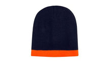 Load image into Gallery viewer, Roll Down Two Tone Acrylic Beanie - Toque
