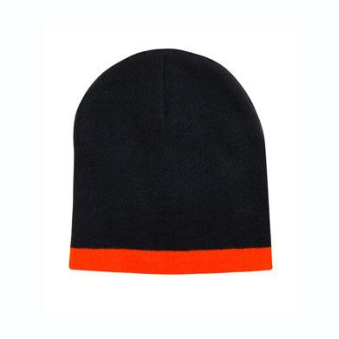 Roll Down Two Tone Acrylic Beanie - Toque