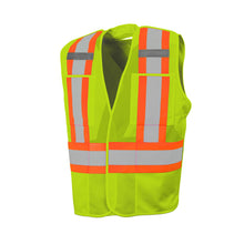 Load image into Gallery viewer, 5 Pt. Tearaway Mesh Traffic Vest, 4&quot; Refl. Tape, 4 Pockets
