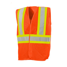 Charger l&#39;image dans la galerie, 5 Pt. Tearaway Mesh Traffic Vest, 4&quot; Refl. Tape, No Pockets
