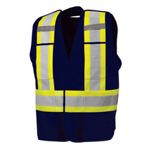 Load image into Gallery viewer, 5 Pt. Tearaway Solid Traffic Vest, 4&quot;Refl. Tape, 4 Pockets
