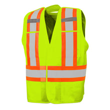 Load image into Gallery viewer, 5 Pt. Tearaway Solid Traffic Vest, 4&quot;Refl. Tape, 4 Pockets
