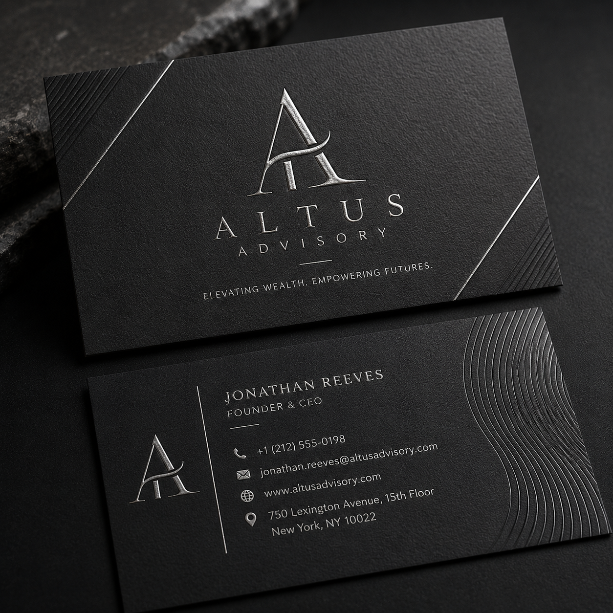Premium Gold / Silver Foil Raised Business Cards