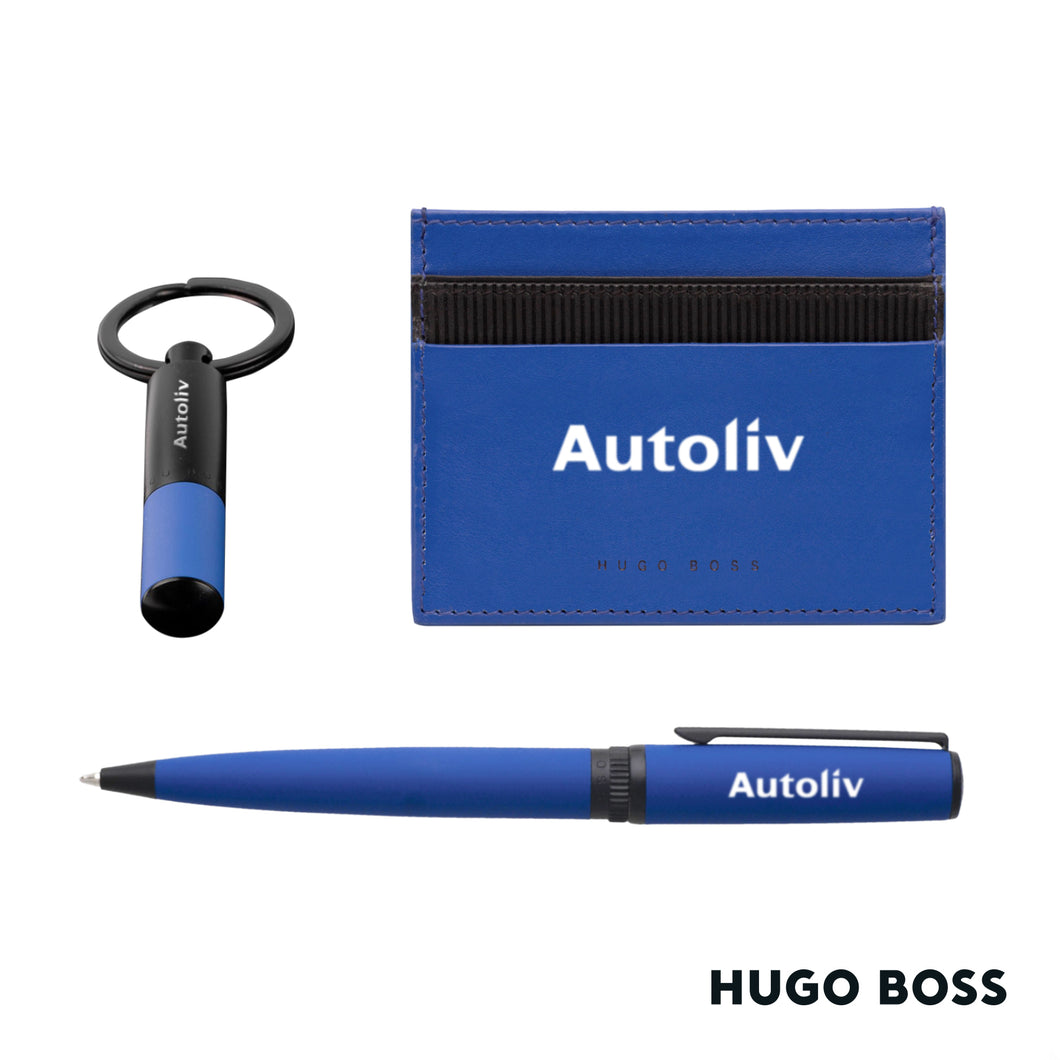 Hugo Boss® Matrix Card Holder/Gear Matrix Ballpoint Pen/Keychain