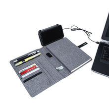 Load image into Gallery viewer, Binghamton RPET Padfolio w/ Wireless Phone Charger
