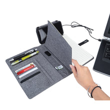 Load image into Gallery viewer, Binghamton RPET Padfolio w/ Wireless Phone Charger
