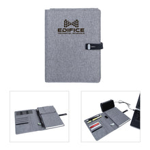 Load image into Gallery viewer, Binghamton RPET Padfolio w/ Wireless Phone Charger
