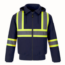 Load image into Gallery viewer, International Vis Cotton Canvas Bomber Jacket with Sherpa Lining
