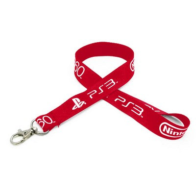 3/4" Silkscreened Flat Lanyard w/ Deluxe Swivel Hook