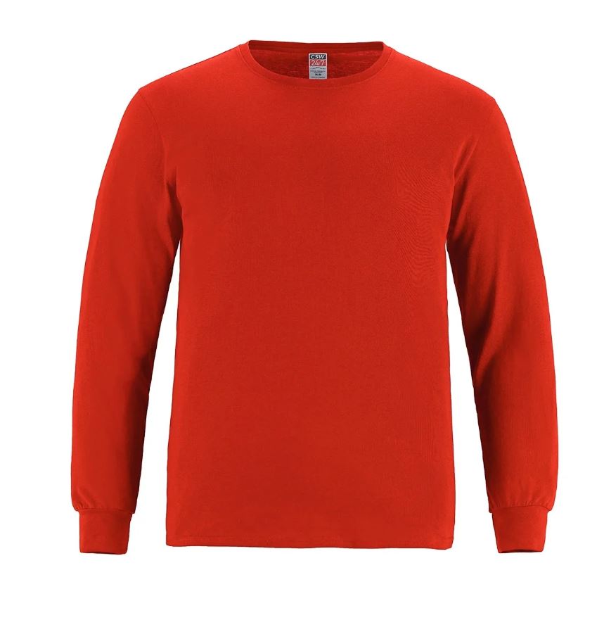 Adult Ring Spun Combed Cotton Long Sleeve Crewneck T-Shirt-Breeze