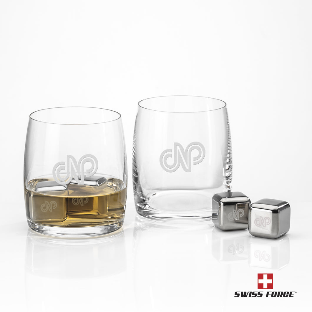 Glaçons Swiss Force® en acier inoxydable et 2 dégustateurs Gwynedd