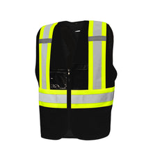 Load image into Gallery viewer, Solid Front/Mesh Back Traffic Vest with Zipper, 4&quot; Refl. Tape, 8 Pockets
