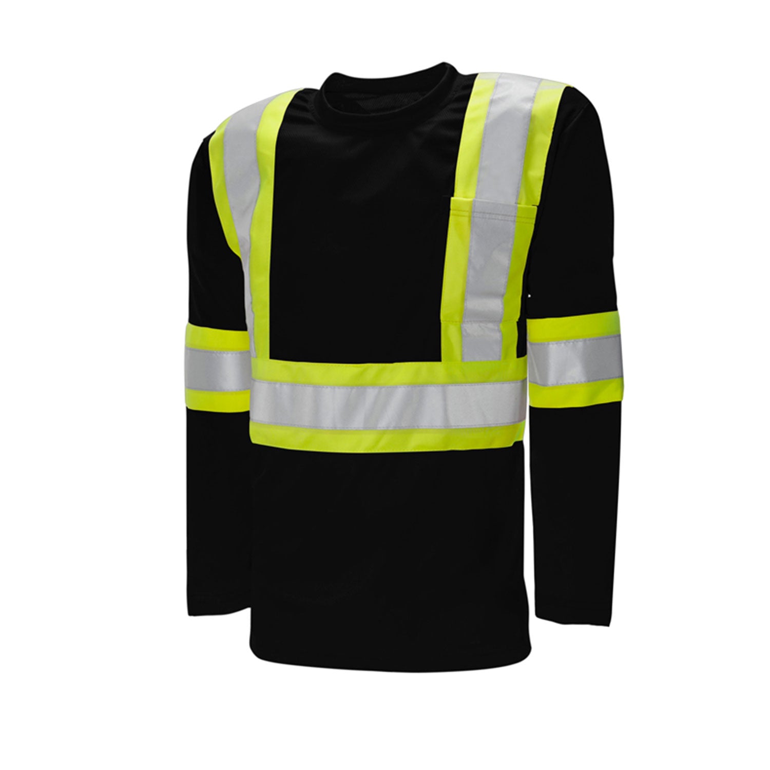 Traffic T-Shirt, Polyester, Long Sleeve, 4" Refl. Tape