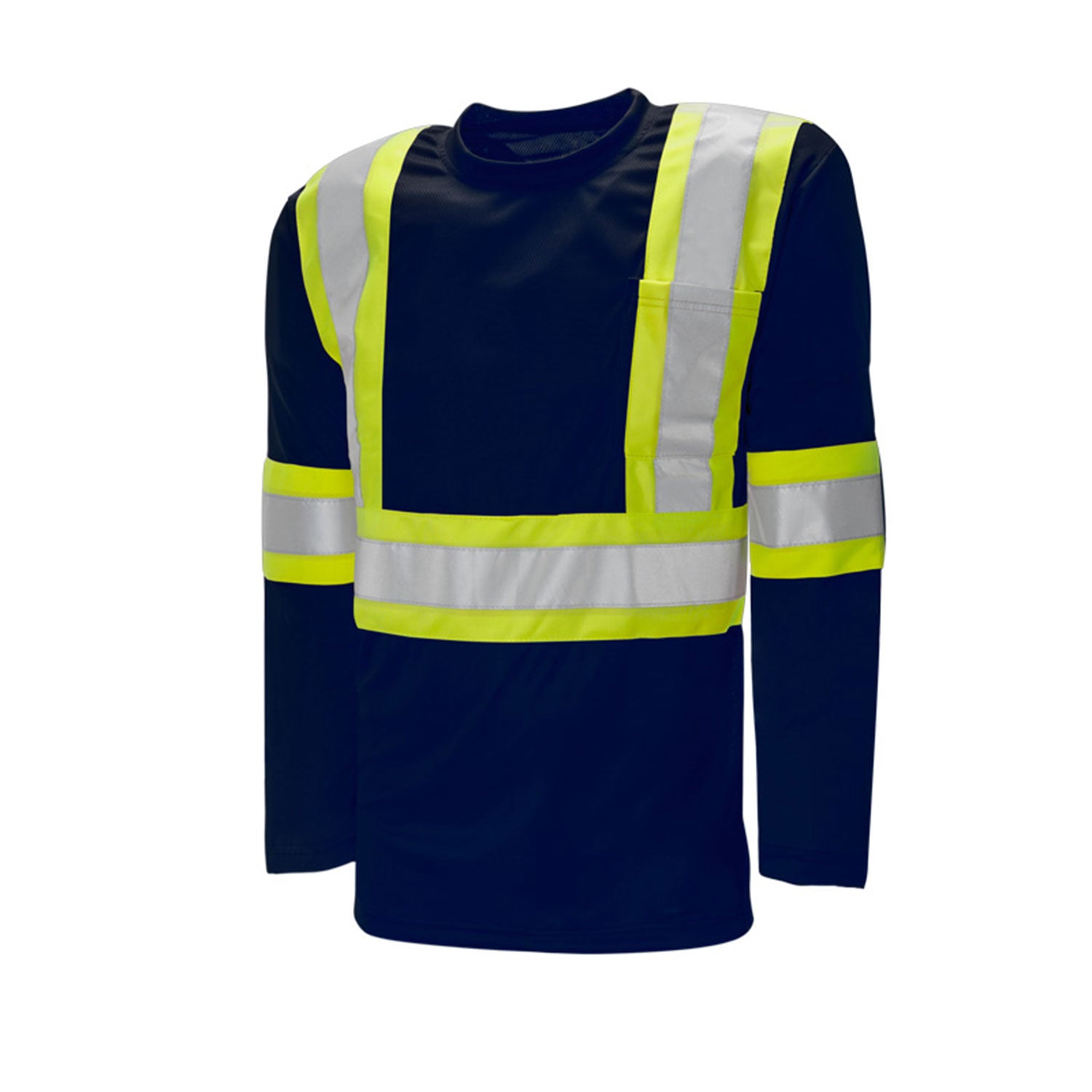 Traffic T-Shirt, Polyester, Long Sleeve, 4" Refl. Tape