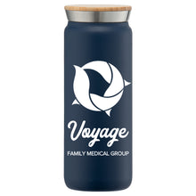 Load image into Gallery viewer, Nordic Plus - 18 oz. Double Wall Copper-Lined Stainless Steel Tumbler with Bamboo Lid
