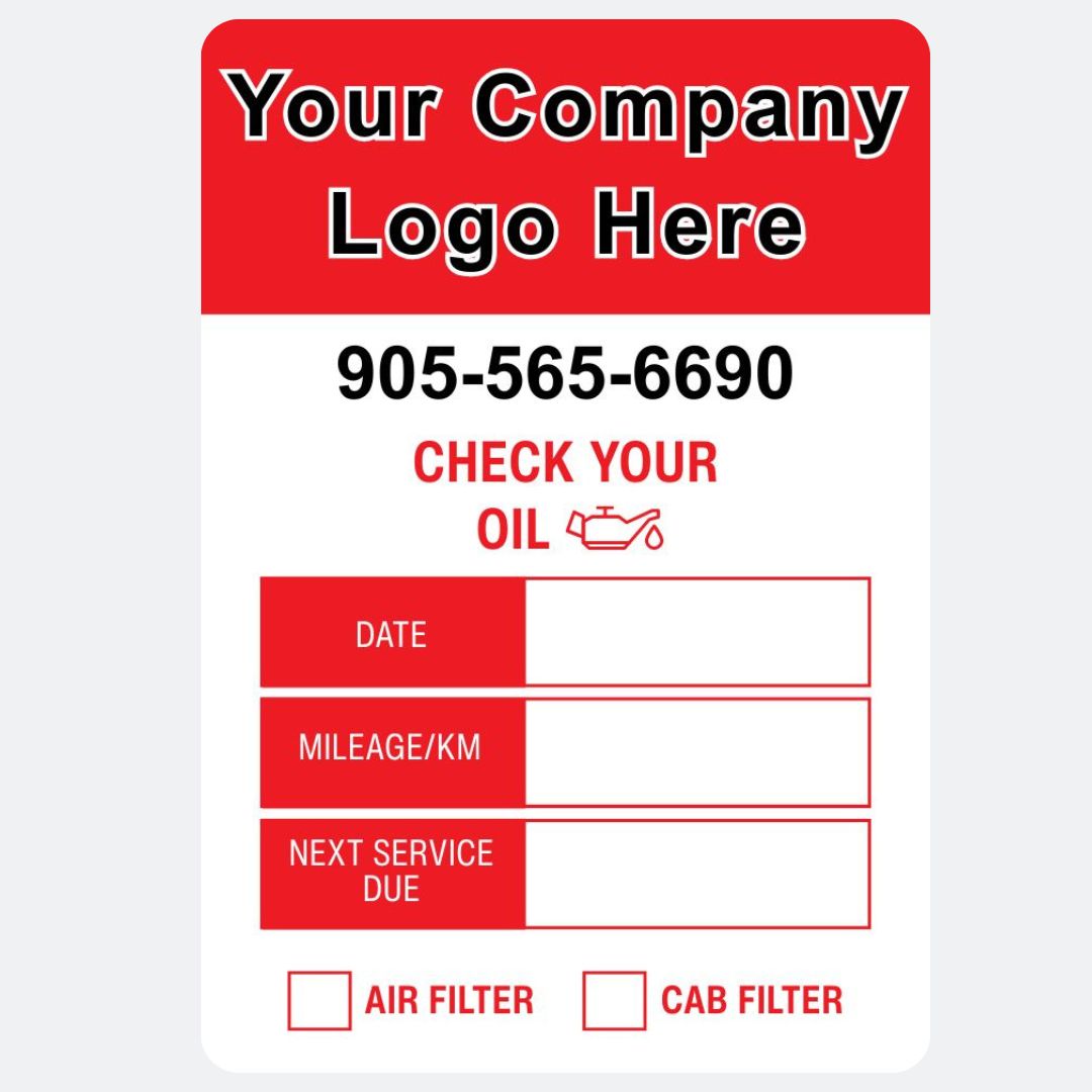 Oil Change Stickers