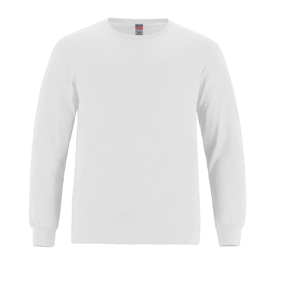 Adult Ring Spun Combed Cotton Long Sleeve Crewneck T-Shirt-Breeze