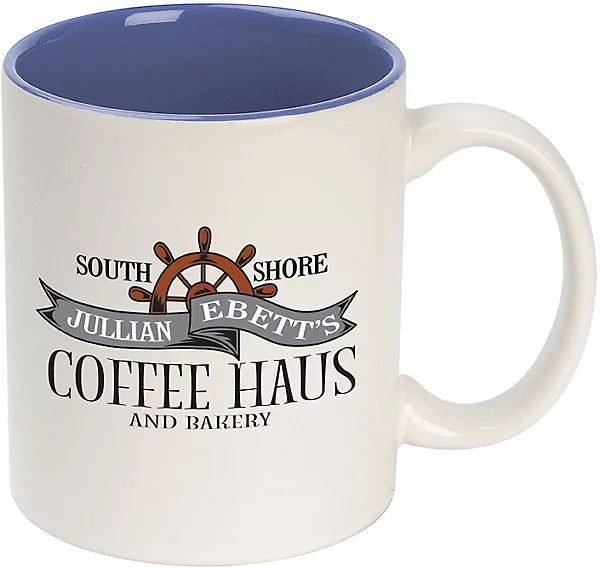 Tasse en céramique colorée avec accents de couleur 11 oz