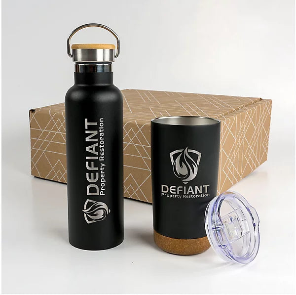 Cork And Bamboo Drinkware Set