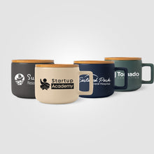 Charger l&#39;image dans la galerie, Café Virtuoso - 12 oz. Ceramic Mug with Bamboo Lid - Silkscreen
