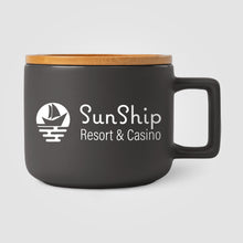 Charger l&#39;image dans la galerie, Café Virtuoso - 12 oz. Ceramic Mug with Bamboo Lid - Silkscreen
