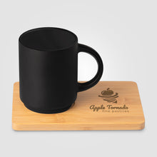 Charger l&#39;image dans la galerie, Café Duo - 11 oz. Ceramic Mug &amp; Bamboo Board Set - Laser
