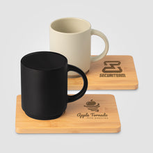 Charger l&#39;image dans la galerie, Café Duo - 11 oz. Ceramic Mug &amp; Bamboo Board Set - Laser
