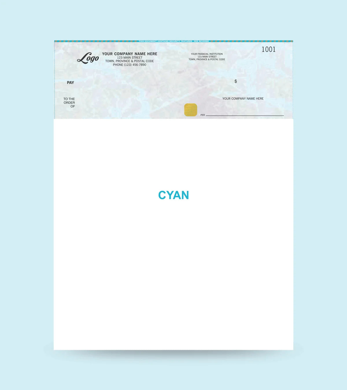 High Security Custom Printed Computerized Cheques