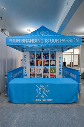 10' X 10' Canopy Top, Side Panels & Full Back Wall Pop Up Tent with Table Cloth