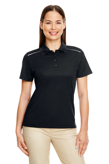 Core 365 Ladies' Radiant Performance Piqué Polo with Reflective Piping