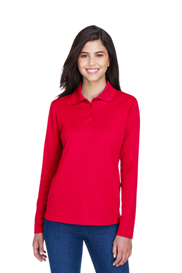 Core 365 Ladies' Pinnacle Performance Long-Sleeve Piqué Polo