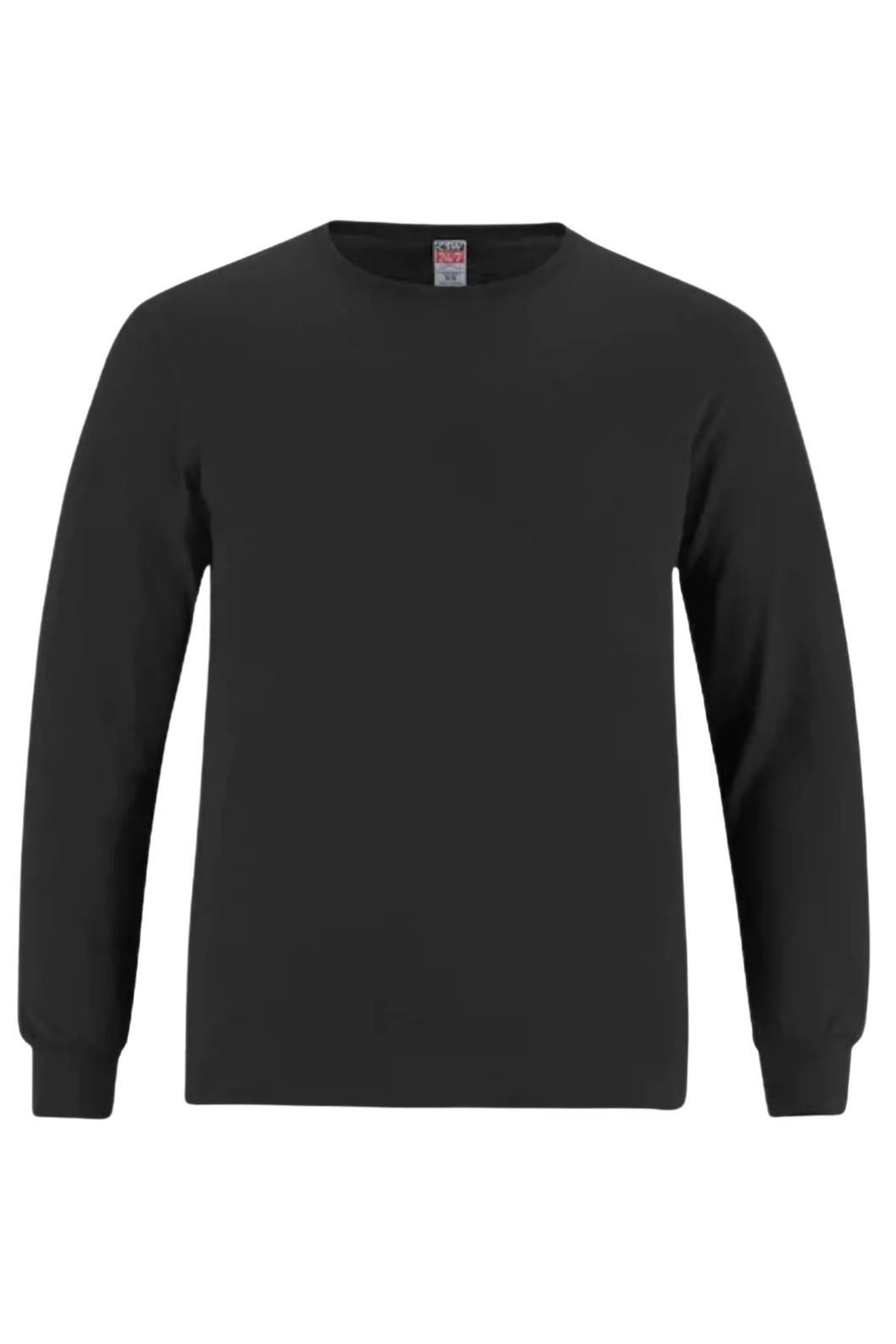 Adult Ring Spun Combed Cotton Long Sleeve Crewneck T-Shirt-Breeze