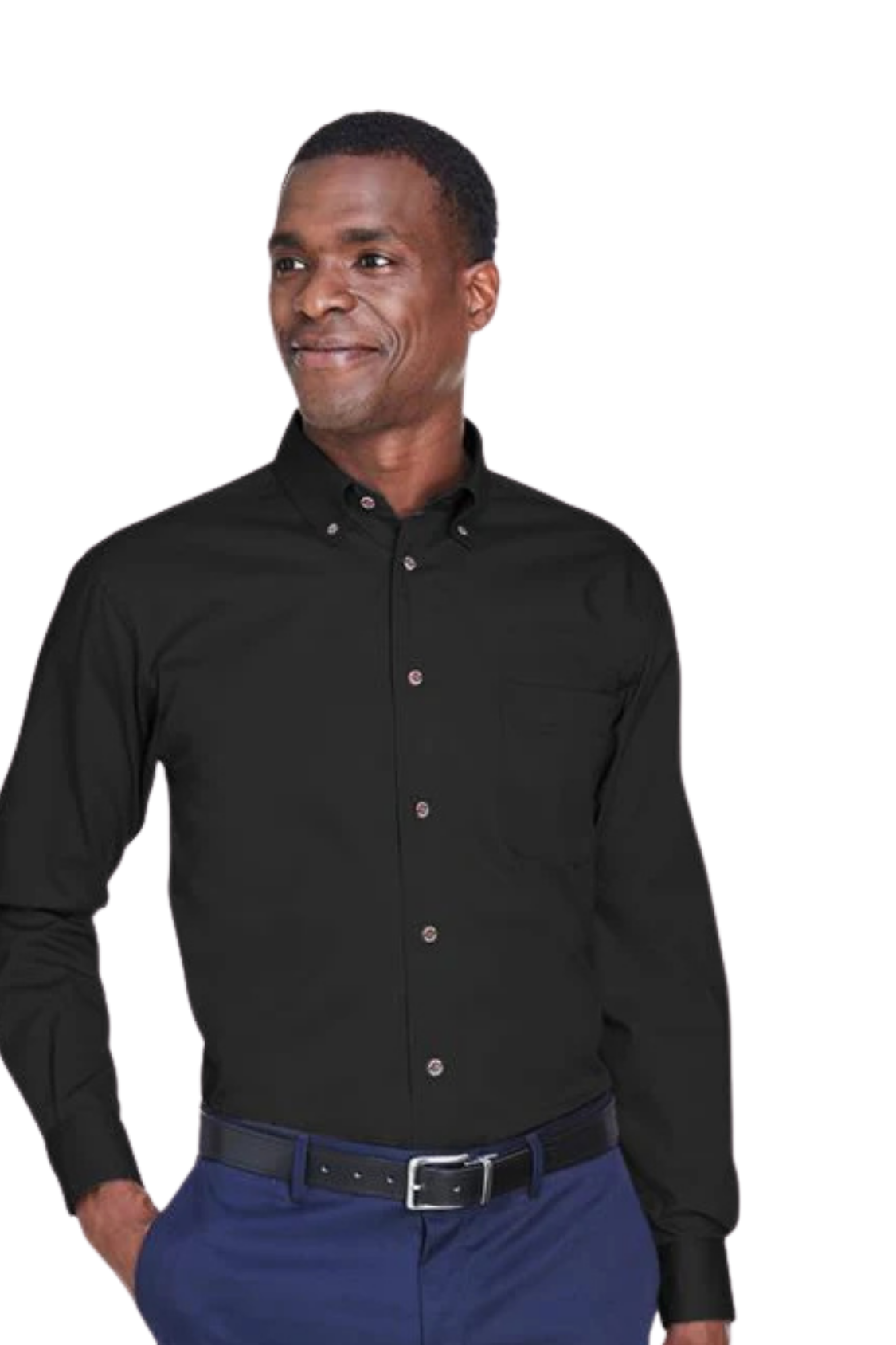 Harriton Men's Easy Blend™ Long-Sleeve Twill Shirt with Stain-Release