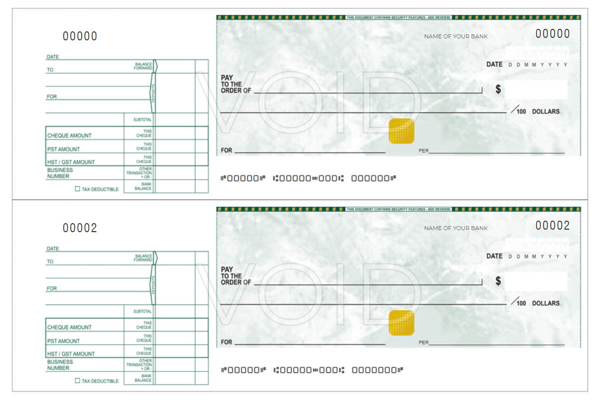 Manual Handwritten Cheques (2 To-A-Page)