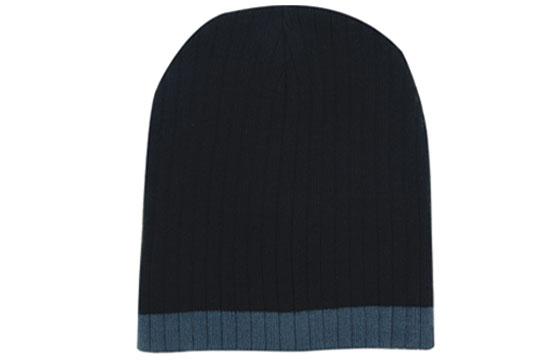 Two Tone Cable Knit Beanie - Toque
