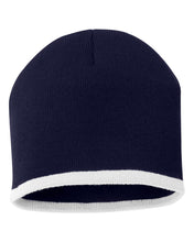Load image into Gallery viewer, 8&quot; Bottom-Striped  Knit Beanie/ Toque
